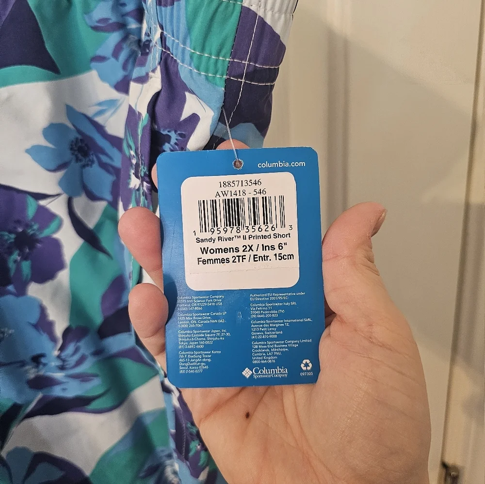 Columbia NWT Sandy River II Printed Shorts  Purple Lotus Women’s Size 2X - Picture 3 of 6